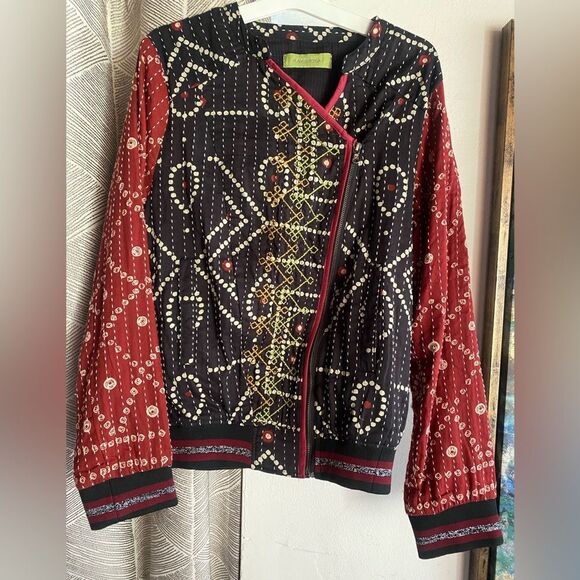 Rapsodia Womens Malit Jacket Women Embellished Boho Tribal Cotton Sz Large - Picture 13 of 13